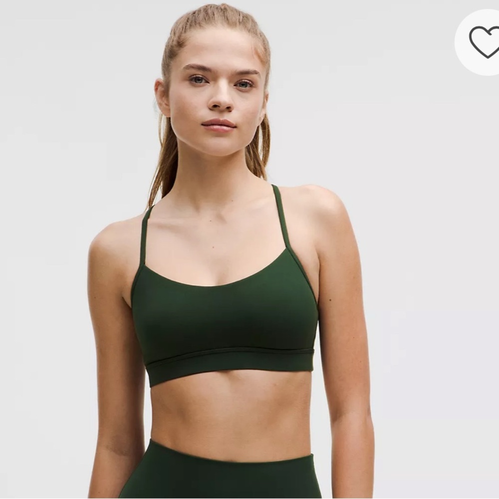 Green Lululemon Wunder train sport Bra.